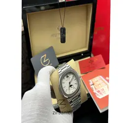 ساعت مچی مردانه پتک فیلیپ دو تقویم Patek Philippe two automatic calendars Silver White