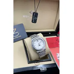 ساعت مچی مردانه پتک فیلیپ دو تقویم Patek Philippe two automatic calendars Silver White