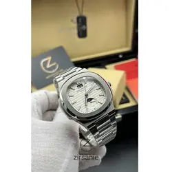 ساعت مچی مردانه پتک فیلیپ دو تقویم Patek Philippe two automatic calendars Silver White