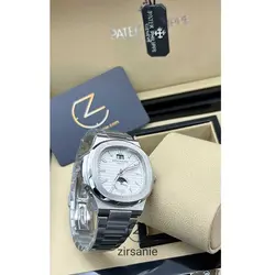 ساعت مچی مردانه پتک فیلیپ دو تقویم Patek Philippe two automatic calendars Silver White