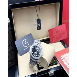 ساعت مچی مردانه پتک فیلیپ دو تقویم Patek Philippe Two Automatic Calendars Silver Black