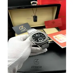 ساعت مچی مردانه پتک فیلیپ دو تقویم Patek Philippe Two Automatic Calendars Silver Black