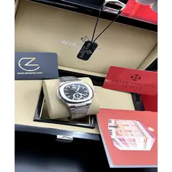 ساعت مچی مردانه پتک فیلیپ دو تقویم Patek Philippe Two Automatic Calendars Silver Black