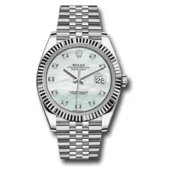 ساعت مچی رولکس دیت جاست سیلور صفحه صدف اندکس نگین (تک و ست) Rolex Datejust Silver Pearl Screen Diamond Index