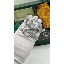 ساعت مچی رولکس دیت جاست سیلور صفحه صدف اندکس نگین (تک و ست) Rolex Datejust Silver Pearl Screen Diamond Index