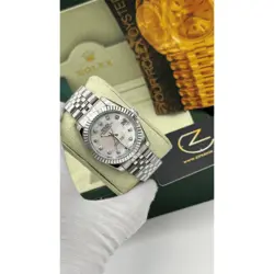 ساعت مچی رولکس دیت جاست سیلور صفحه صدف اندکس نگین (تک و ست) Rolex Datejust Silver Pearl Screen Diamond Index