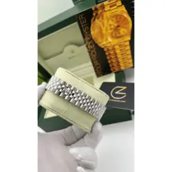 ساعت مچی رولکس دیت جاست سیلور صفحه آبی اندکس نگین (تک و ست) Rolex Datejust Silver Blue Screen Diaomnd Index