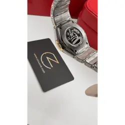 ساعت مچی زنانه امگا كانسليشن دو رنگ سیلور طلایی صفحه صدف اندکس خط Omega Constellation Silver-Gold Pearl Screen Line Index