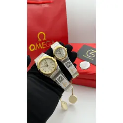 ساعت مچی زنانه امگا كانسليشن دو رنگ سیلور طلایی صفحه صدف اندکس خط Omega Constellation Silver-Gold Pearl Screen Line Index