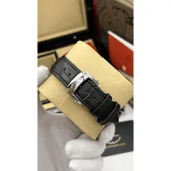 ساعت مچی مردانه پتک فیلیپ ناتیلوس بند چرمی صفحه مشکی Patek Philippe Nautilus Leather Black Screen