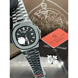 ساعت مچی مردانه پتک فیلیپ ناتیلوس مشکی صفحه مشکی Patek Philippe Nautilus Watch Black Black Screen
