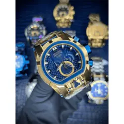 ساعت مچی مردانه اینویکتا بولت زئوس طلایی صفحه آبی Invicta Bolt Zeus Golden Blue Screen