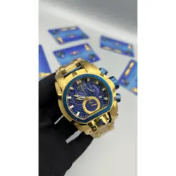 ساعت مچی مردانه اینویکتا بولت زئوس طلایی صفحه آبی Invicta Bolt Zeus Golden Blue Screen