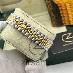ساعت مچی رولکس دیت جاست سیلور طلایی صفحه سفید اندکس خط (ست) Rolex Datejust Silver Golden White Screen Line Index