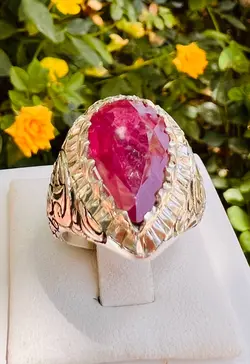 انگشتر یاقوت اصل آفریقایی کار استاد پرچمی (پدر)