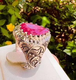 انگشتر یاقوت اصل آفریقایی کار استاد پرچمی (پدر)