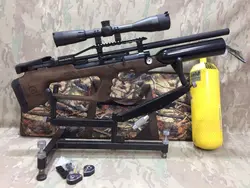 پک کامل تفنگ پی سی پی کرال امپایر ایکس سوپر تیونینگ ۷۰ ژولی در حد پلمپ به همراه دوربین زومدار و کپسول و کیت کامل