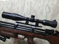 تفنگ پی سی پی کرال پانچر بریکر در حد پلمپ به همراه سایلنسر پایه تفنگ و دوربین