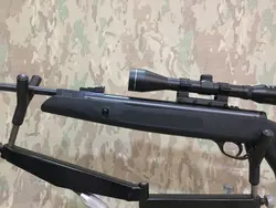 تفنگ بادی هاتسان رنجر آپاچی ١١٠٠ تی اچ دست دوم مكانيزم در حد آكبند همراه دوربين لئوپولد و كيف حمل و بند تفنگ هاتسان