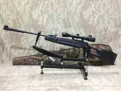 تفنگ بادی ماكسیموس مد 008 قنداق تامب هول در حد نو همراه دوربین زوم دار نوركونیا ، كيف حمل و پايه تفنگ و فنر اضافه فابريك