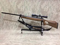 تفنگ بادی بنجامین امریکایی NPXL 1100 در حد آكبند همراه دوربین فابریک سنتر پوینت ٤٠*٩-٣ با قدرت ۳۵ ژول