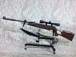 تفنگ بادی هانتر دوربین دار با پایه تفنگ و فنر زاپاس در حد نو