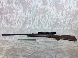 تفنگ بادی هانتر دوربین دار با پایه تفنگ و فنر زاپاس در حد نو