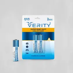 باتری نیم قلمی VERITY مدل Super Heavy Duty کارتی 2 عددی