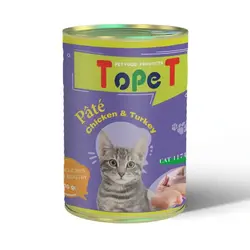 کنسرو پته گربه تاپت با طعم مرغ و بوقلمون وزن ۴۰۰ گرم - وتوریا