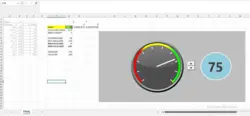 نمونه آماده فایل اکسل شده یک گیج برای داشبورد آماده