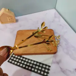 قاشق و چنگال و کارد طرح برگ