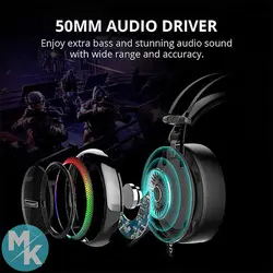هدست گیمینگ Tronsmart glary با میکروفون حذف نویز و RGB