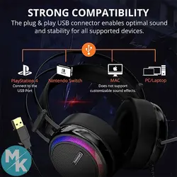 هدست گیمینگ Tronsmart glary با میکروفون حذف نویز و RGB