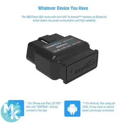 عیب یاب دیاگ بلوتوثی خودرو مدل veepeak obd2