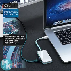 تبدیل Mini DP به HDMI و VGA و DVI برند CSL مدل 300646 &raquo; مرزکده