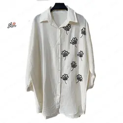 شومیز مروارید و پولک دوزی گلبرگ سفید