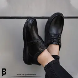 کفش مدل پرفکت رویه بافتی بند دار - کفش بهپا تولید کننده کفش چرم تبریز