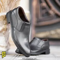 کفش مدل لوزان رویه ساده بی بند بزرگ پا - کفش بهپا تولید کننده کفش چرم تبریز