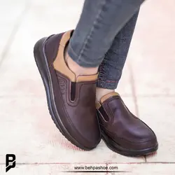 کفش میانه چرم مدل سزار بی بند - کفش بهپا تولید کننده کفش چرم تبریز