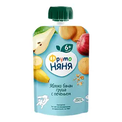 پوره ساندیسی فروتونیانیا با طعم سیب، موز، گلابی و بیسکویت