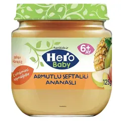 پوره‌ میوه‌ هیروبیبی Hero baby با طعم سیب ،موز،هلو،گلابی و آناناس