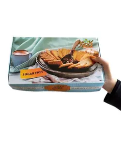 بیسکویت طعم دار وانیلی بدون شکر و رژیمی