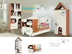 سرویس چوب دو منظوره نوزاد-نوجوان مدل اسنوپی دو منظوره | فروشگاه کالای چوب هومینه