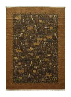 مشخصات ، قیمت و خرید فرش ماشینی مرینوس طرح نوروز کد 600189