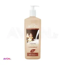 قيمت و خريد ژل دوش کرمی مرطوب کننده آون Senses مدل Pampering Divine Time با رایحه وانیل و چوب صندل 720 میل
