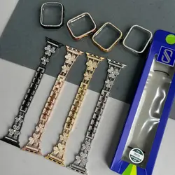 بند و کیس نگین دار طرح گل