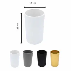 گلدان استوانه ای بلند سایز 15 (پلاستیکی پلیمری میکا)