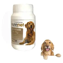قرص مولتی ویتامین سگ یوروپت بسته 150 عددی وزن 75 گرم - Europet Multivitamin