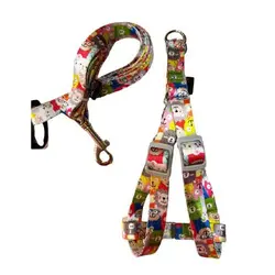 قلاده کتفى سگ و گربه نیناپت مدل ریتم به همراه لید سایز صفر - NinaPet