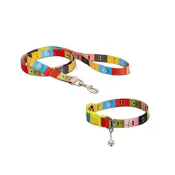 قلاده گردنی سگ و گربه نیناپت مدل پترن همراه لید سایز 2 - NinaPet